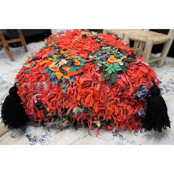 Moroccan Vintage Pouf Floor Pillow Berber Ottoman 03YL00489 - Picture 2 of 10
